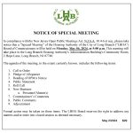Long Branch Housing Authority Notice of Special Meeting